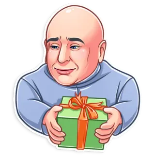 🎁 1161d19e Dr. Evil Austin Powers dr evil, austin powers, kẻ phản diện, quà, hói whatsapp sticker