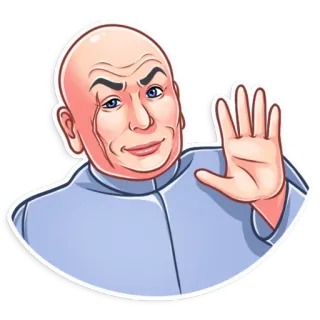 👋 518246af Dr. Evil Austin Powers nhân vật phản diện, ác quỷ, hói, Austin Powers, Dr. Evil whatsapp sticker