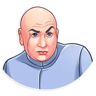 😐 90470418 Dr. Evil Austin Powers hói, ác, nhân vật phản diện, phim whatsapp sticker
