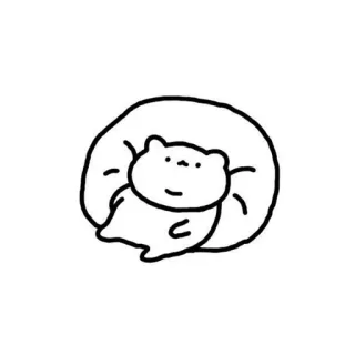 🎏 0719795f bear, animal, cute, sleeping, cartoon, drawing whatsapp sticker