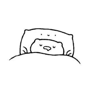 💤 4b496b2a sleeping, pillow, bed, cute, animal, cartoon whatsapp sticker