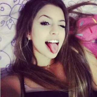 😜 ee778d00 自撮り, 女性, 舌, ポートレート, 女の子, ウインク telegram sticker