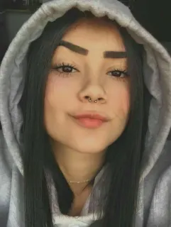 😌 f09638b3 女性, パーカー, ポートレート, 女の子, 自撮り, 若い telegram sticker