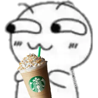 🤤 7768e8a3 @i_osho Starbucks, café, meme, bebida telegram sticker