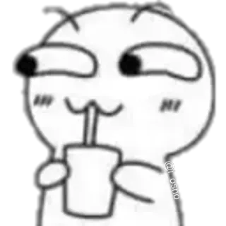 🤤 c6a7b8d6 @i_osho Dibujo animado, Bebiendo, Emoji, Personaje, Meme telegram sticker