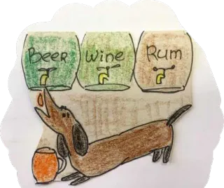 🔥 e60fa240 Beer Wine Rum 啤酒, 葡萄酒, 朗姆酒, 狗, 酒精, 腊肠犬, 饮酒 whatsapp sticker