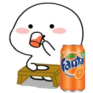 🥤 233d3d02 Fanta ORANGE fanta, orange, drink, soft drink, cartoon, beverage whatsapp sticker