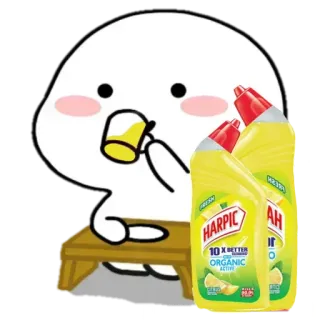 🥤 2d67fe01 HARPIC cleaning product, harpic, cartoon, lemon, cleaning whatsapp sticker