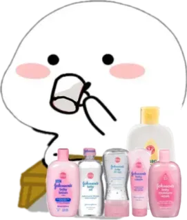 🥤 7d680c1f cute, baby products, illustration, baby, lotion, cartoon, skincare whatsapp sticker