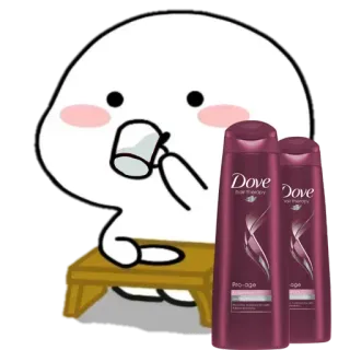 🥤 9c198d49 Dove Hair Therapy shampoo, dove, hair care, beauty, cartoon, product, personal care, hair therapy whatsapp sticker