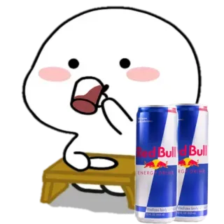 🥤 a06b2453 drink, Red Bull, energy drink, cartoon, beverage whatsapp sticker