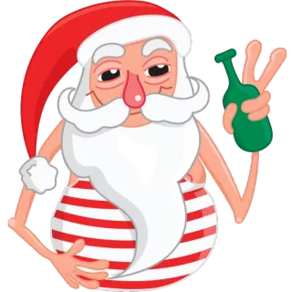 😊 bf45f936 Santa ซานตาคลอส, คริสต์มาส, เมา, ชายหาด, หยาบคาย telegram sticker