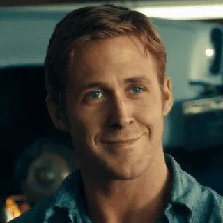 😊 bad6a7be Ryan Gosling acteur, célébrité, beau, visage, sourire telegram sticker