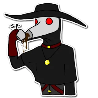 ☕ a9fa8488 Sip médecin de peste, sirotant, café, historique, masque telegram sticker