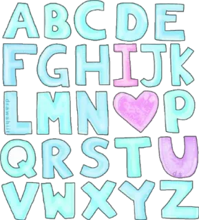 ❤ 300672a1 Alfabeto, Letras, Pastel, ABC, Palabras, Decorativo telegram sticker