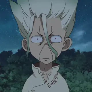 🧪 5b0a4323 Senku Ishigami Dr. Stone E=mc² Anime, Dr. Stone, Senku Ishigami, Scienza, Equazione whatsapp sticker