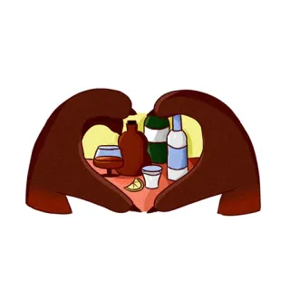 😂 de026c37 alkohol, napoje, impreza, święto, serce, dłonie telegram sticker