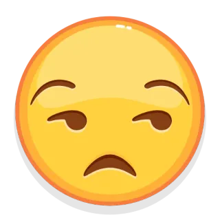 😒 771ffdf5 Эмодзи, Скептический, Подозрительный, Желтый, Выражение telegram sticker