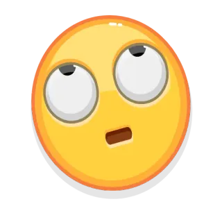 🙄 a58bab95 Эмодзи, Желтый, Мультфильм, Раздраженный, Выражение telegram sticker