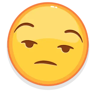 😒 e9d62882 Эмодзи, Ухмылка, Самодовольный, Выражение лица, Лицо telegram sticker