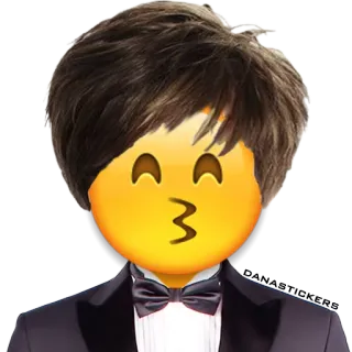 😙 12320b30 Emoji, Gezicht, Kus, Smoking, Feestkleding telegram sticker