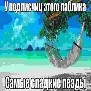 🎀 0bce9369 У подписчиц этого паблика
Самые сладкие пизды Strand, Hängematte, Beleidigende Sprache, Russisch, Meer, Tropen telegram sticker