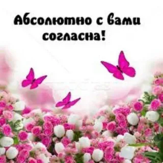 😊 8aa10d27 Абсолютно с вами согласна! Schmetterlinge, Blumen, Blumenmuster, Rosa, Zustimmung telegram sticker