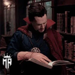 👨‍🔬 1d2209a4 Doctor Strange doctor strange, marvel, sihir, penyihir, membaca, buku telegram sticker