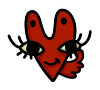 👍 84b1c1e0 หัวใจ, ดวงตา, ขนตา, การ์ตูน, น่ารัก, คาวาอิ, ความรัก, วันวาเลนไทน์ telegram sticker