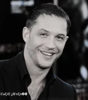 😆 201f3785 Tom Hardy @AEID_JOKER66 Schauspieler, Promi, Porträt, lächelnd, Mann whatsapp sticker