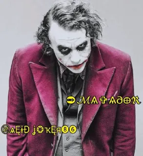🃏 84dd12c8 Joker The Dark Knight MATADOX Joker, Heath Ledger, DC Comics, Bösewicht, Batman, Film whatsapp sticker