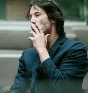 🚬 ca544142 Keanu Reeves Keanu Reeves, Schauspieler, rauchen, Promi, Mann, Anzug whatsapp sticker
