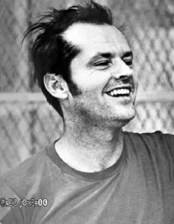 😂 e9fe6656 Jack Nicholson Porträt, Schauspieler, Mann, Promi, Schwarzweiß whatsapp sticker