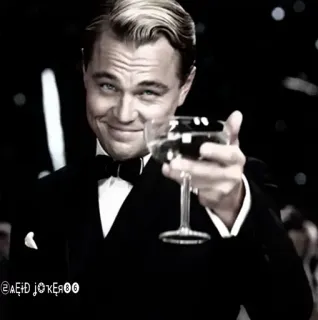 ✌️ f119f7bb @AEID JOKER00 leonardo dicaprio, der große gatsby, trinken, feier, gatsby, hollywood whatsapp sticker