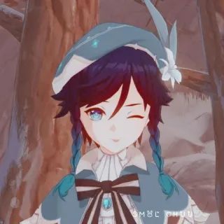 ✨ 19b1e958 Venti Genshin Impact SMBL CHUU Anime, Videospiel, Genshin Impact, Venti, Süß, Lächelnd whatsapp sticker