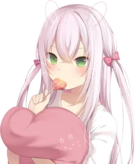 🍭 5f7f46fc Anime, Chica, Kawaii, Corazón, Piruleta, Lindo telegram sticker