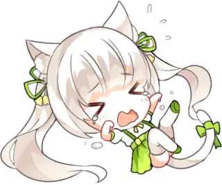 🤣 c31e9f3d chibi, gato, llorando, anime, kawaii, triste telegram sticker