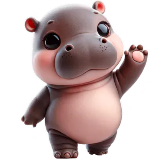 ✋ 01144309 ฮิปโป, น่ารัก, การ์ตูน, สัตว์, สัตว์เลี้ยงลูกด้วยนม, คลื่น, คาวาอิ whatsapp sticker