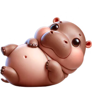 ☺️ 6a03b93b ฮิปโป, น่ารัก, สัตว์, การ์ตูน, ลูกฮิปโป, คาวาอิ whatsapp sticker