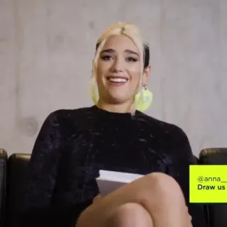 🖇 c3840f75 @anna__ Draw us orang, duduk, wanita, selebriti, Dua Lipa telegram sticker