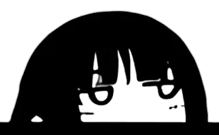 😒 1e88f660 애니메이션, 만화, 소녀, 엿보기, 흑백 telegram sticker