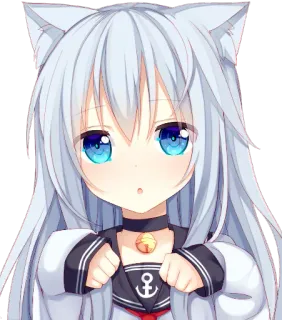 🎗 1eb00d85 애니메이션, 고양이 소녀, 네코, 귀여운, 만화, 카와이 telegram sticker