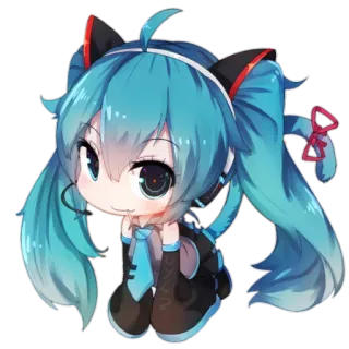 😃 3a754b4a Hatsune Miku 애니메이션, 치비, 보컬로이드, 귀여운, 카와이 telegram sticker
