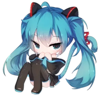 🙄 6f799ef4 Hatsune Miku 애니메이션, 만화, 보컬로이드, 귀여운, 카와이, 치비, 하츠네 미쿠 telegram sticker