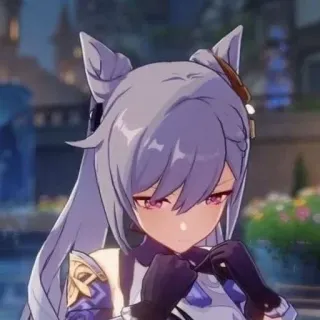 😔 29ec63fc Keqing Genshin Impact 动漫, 游戏, 猫娘, 原神, 刻晴, 电子游戏, 角色 telegram sticker