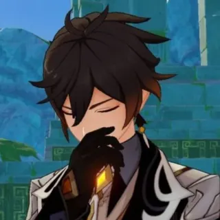 🤔 4b61cc9d Zhongli Genshin Impact 钟离, 原神, 动漫, 游戏, 角色 telegram sticker