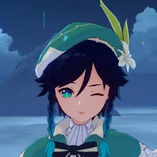 😋 59f0811b Venti Genshin Impact 动漫, 游戏, 原神, 温迪, 角色, 可爱 telegram sticker