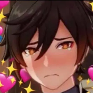 🥺 827b63ef Zhongli Genshin Impact 动漫, 角色, 可爱, 卡哇伊, 电子游戏, 爱心 telegram sticker