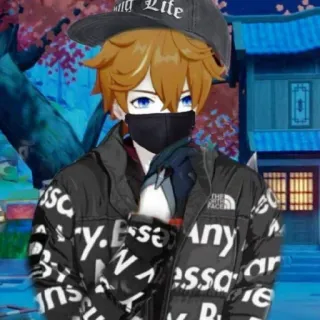 🤔 d89376e8 Childe Genshin Impact Thug Life 动漫, 达达利亚, 原神, Drip, Thug Life, 角色, 游戏 telegram sticker