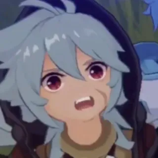 😠 e5ffa703 Razor Genshin Impact 雷泽, 原神, 动漫, 游戏, 角色, 蓝发 telegram sticker